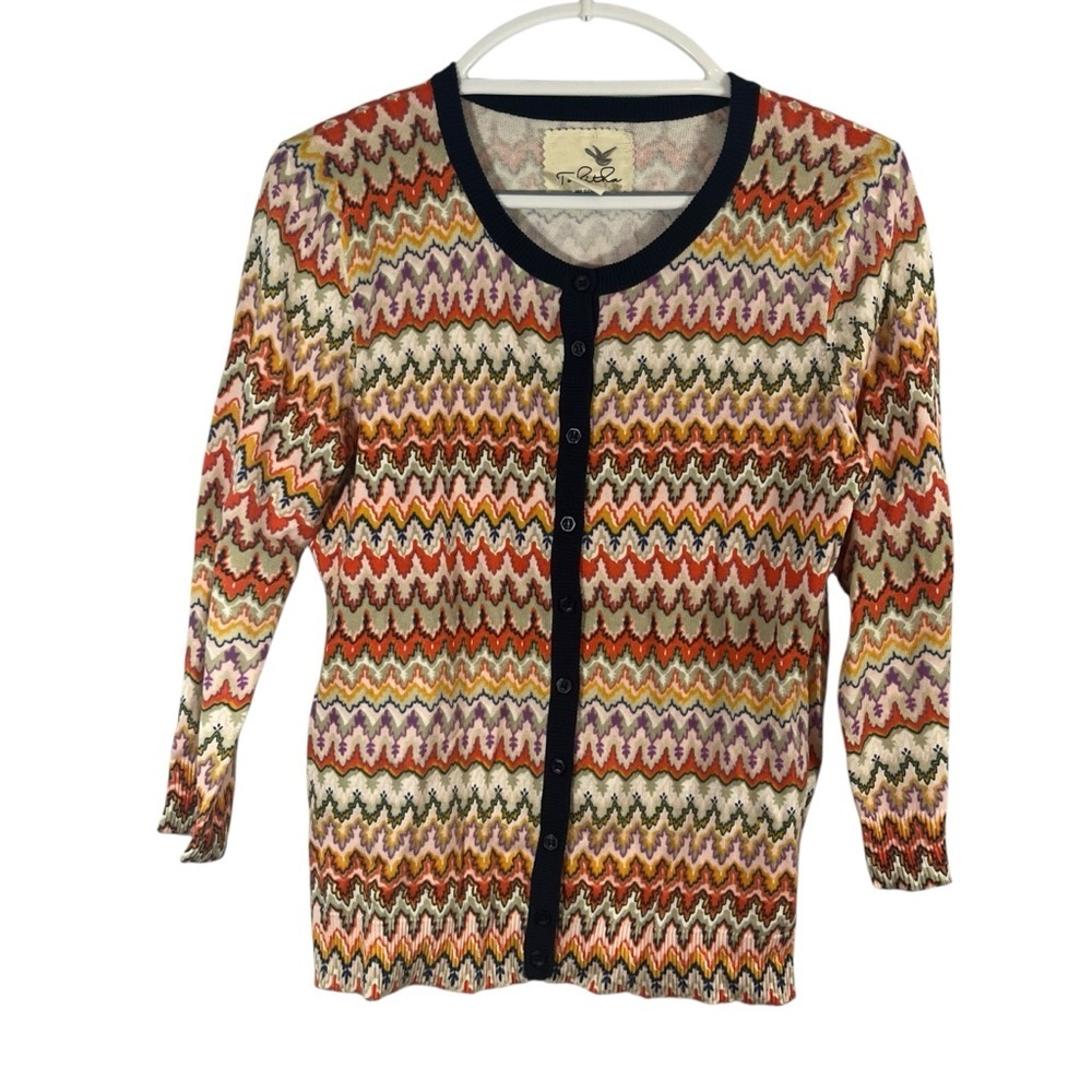 Anthropologie Tabitha Colorful Zigzag Patterned Women's Sweater